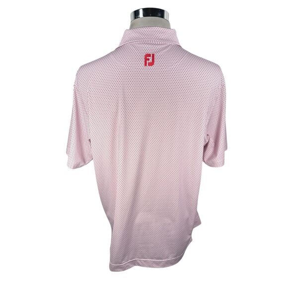 FootJoy Polo Shirt Men’s Medium Multi Geometric Stretch Short Sleeve Woodcrest - Picture 6 of 11